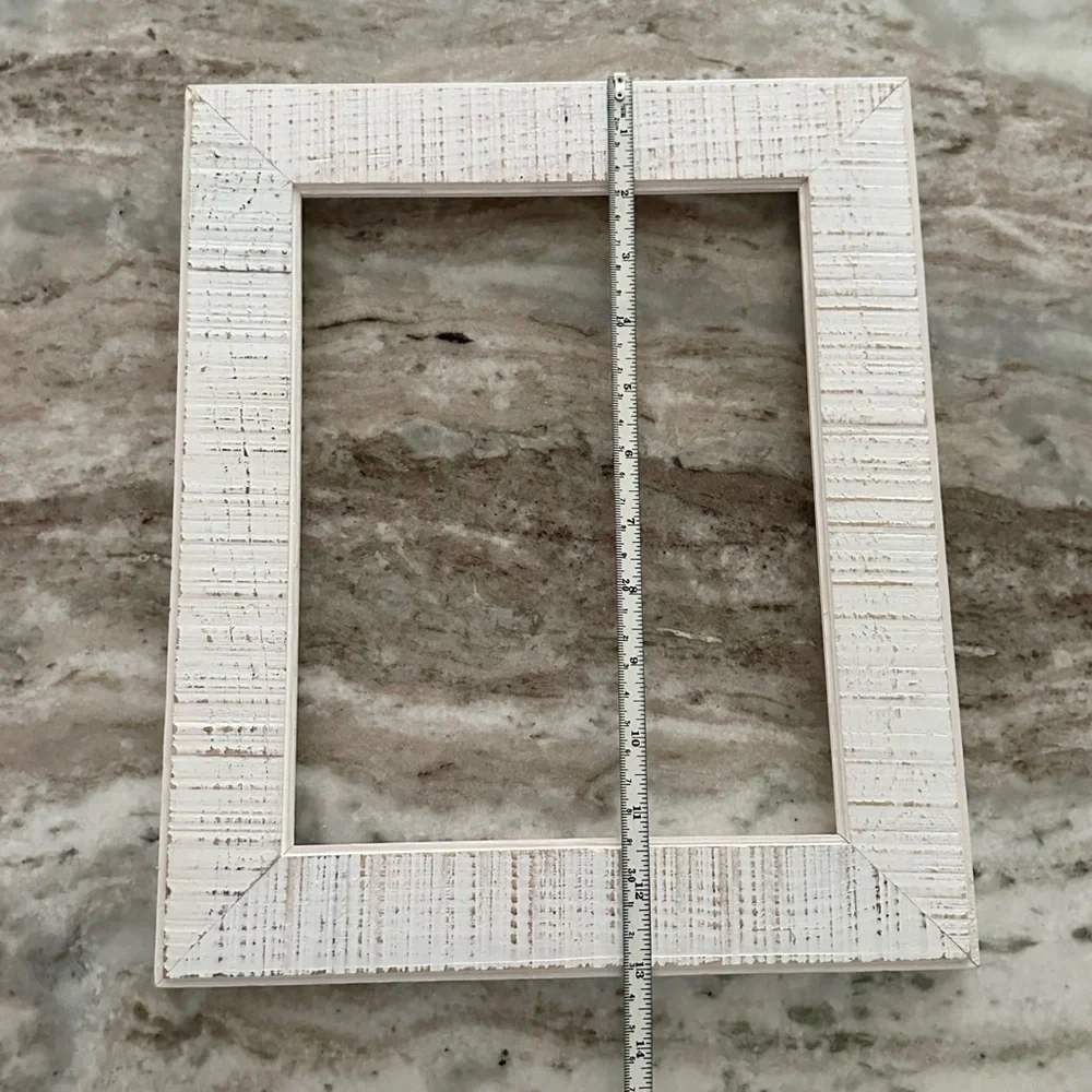 White Decorative Distressed Wood Frame - Farmhouse, Shabby Chic